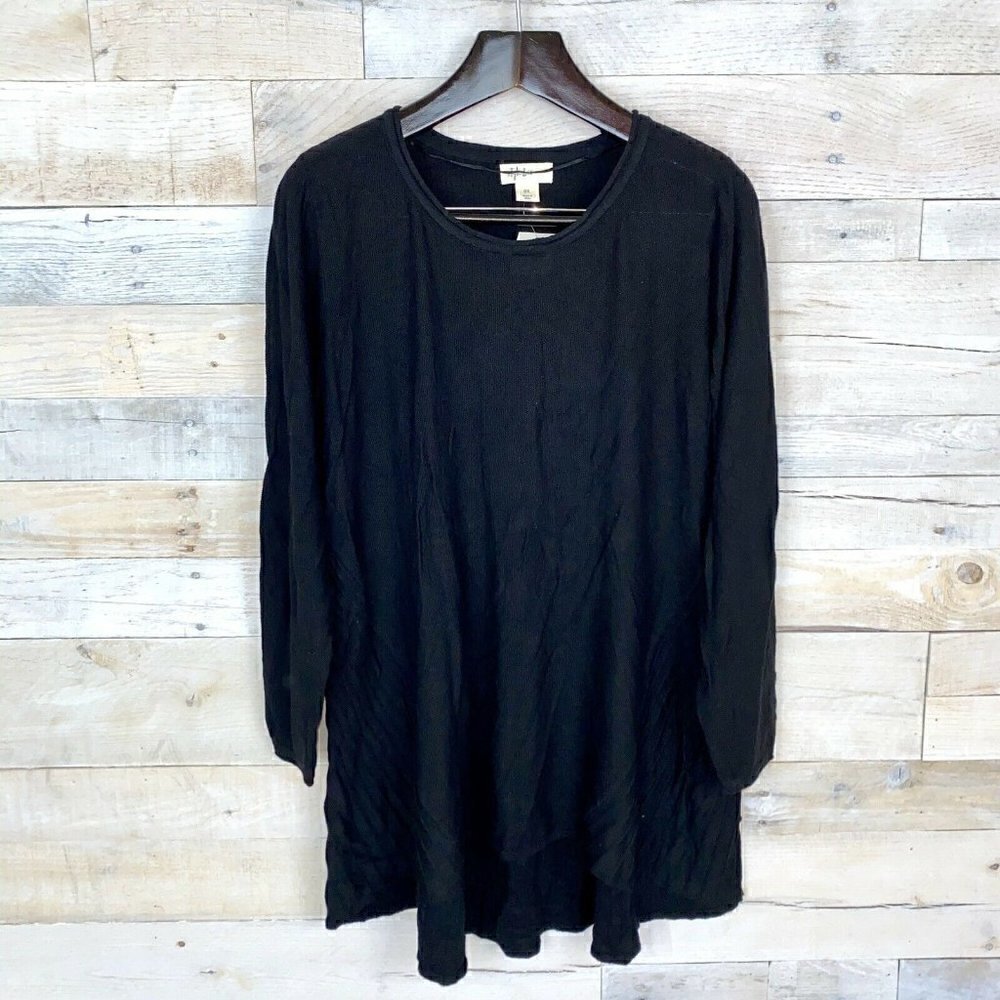 Style & Co Black High Low Hem Tunic Sweater 0X NEW